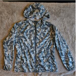 Columbia Flash Forward Windbreaker Jacket, Green Camo, Womens Sz L, New